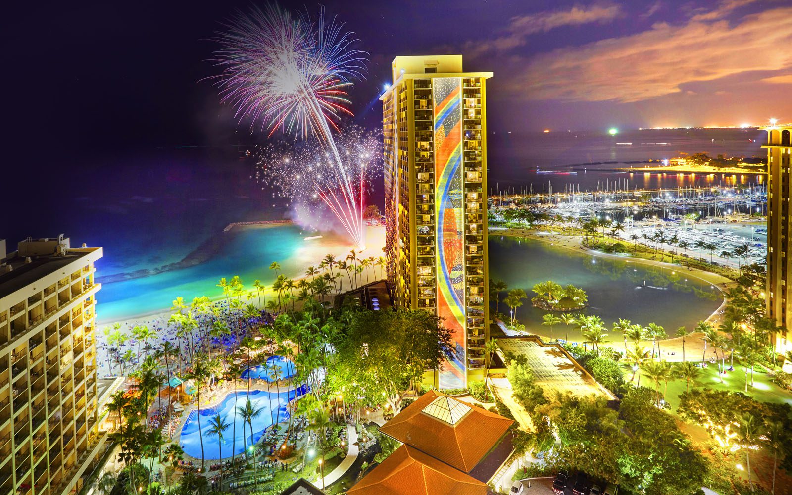 Fireworks at the Hilton Hawaiian Village
