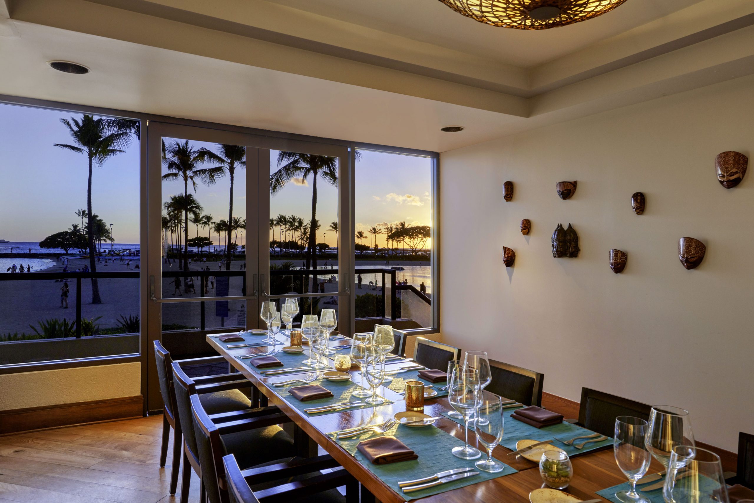 Bali Oceanfront Private Dining Room with a view of the ocean and beach