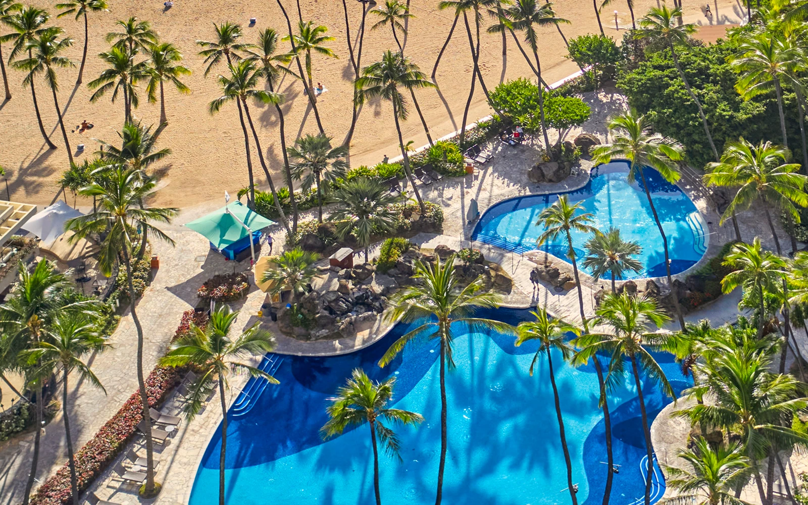 Aerial view of the Super Pool near the beach