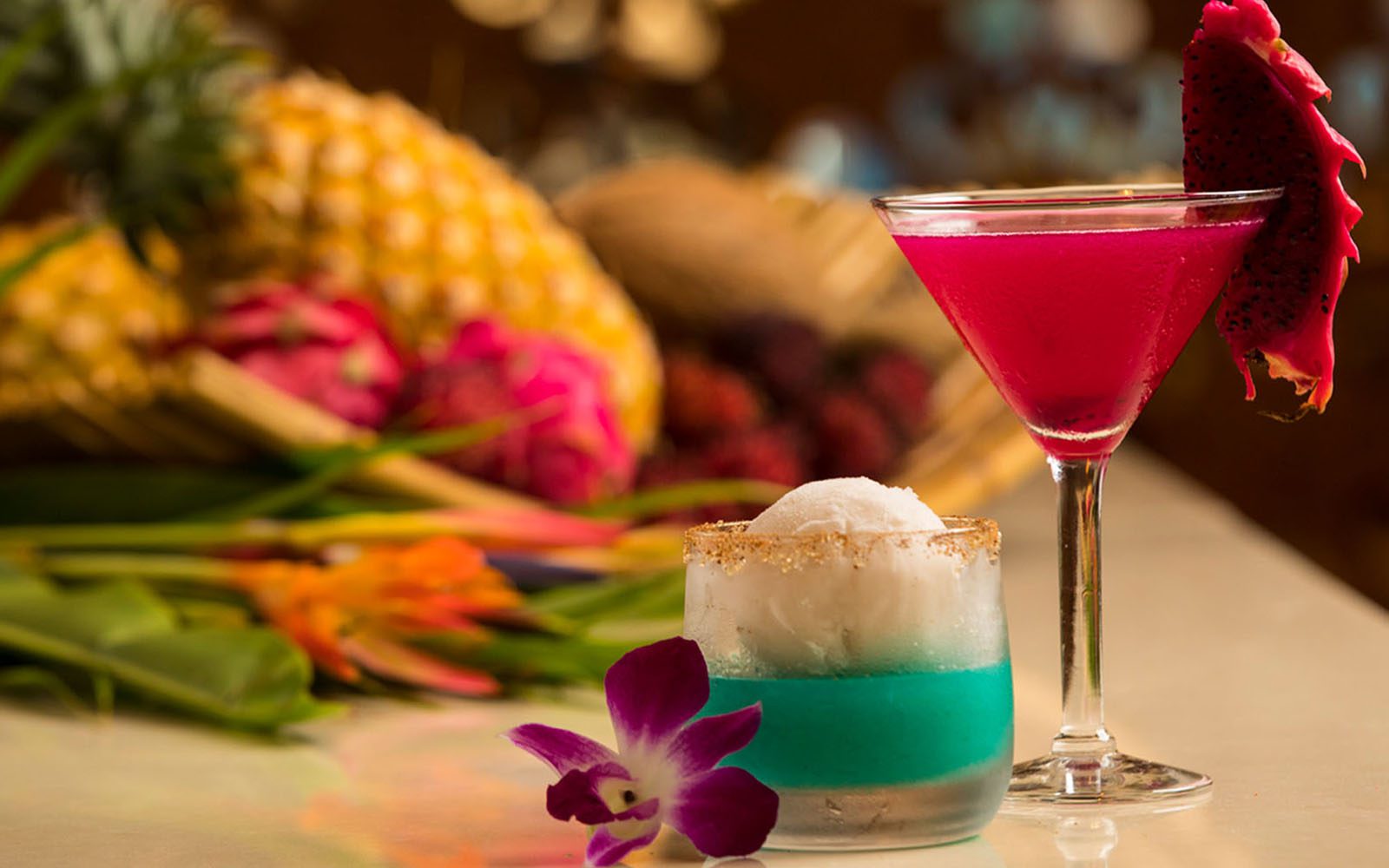 A photo of a Blue Ocean cocktail