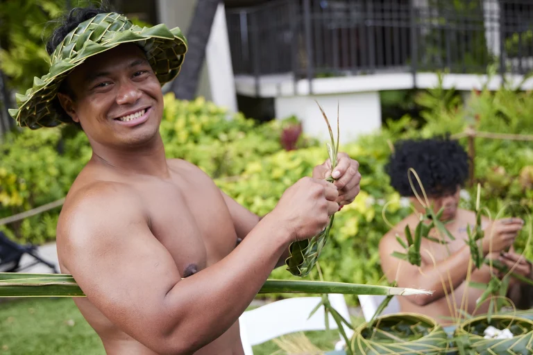 Basket making at the Hilton Hawaiian Village