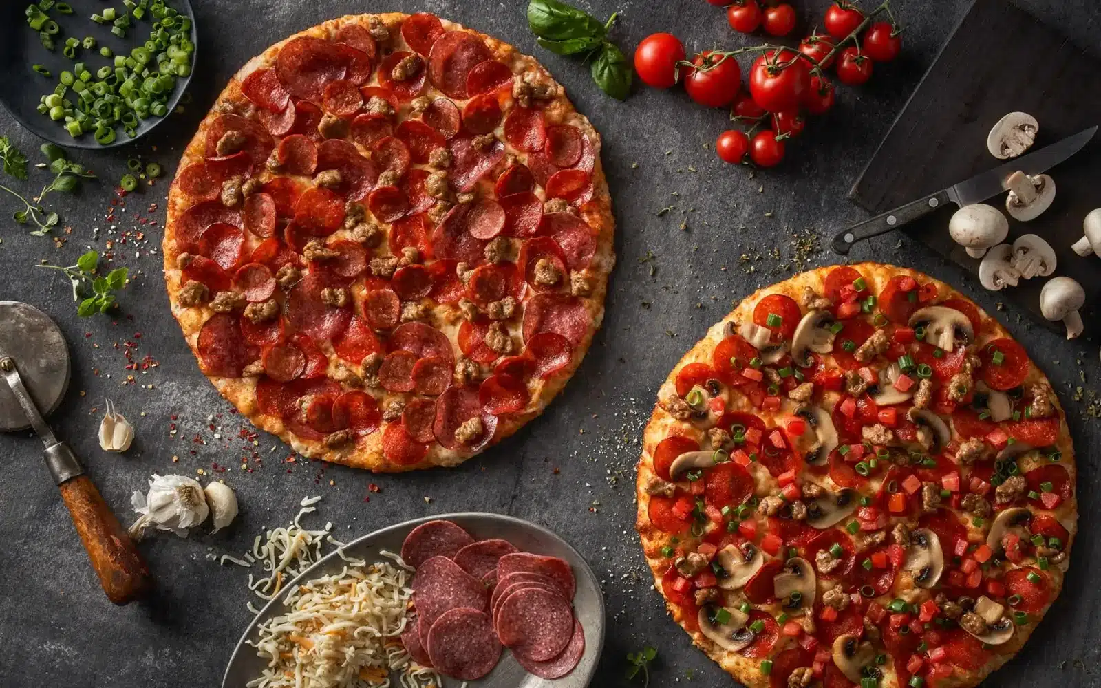 Photo of pizzas from Round Table Pizza