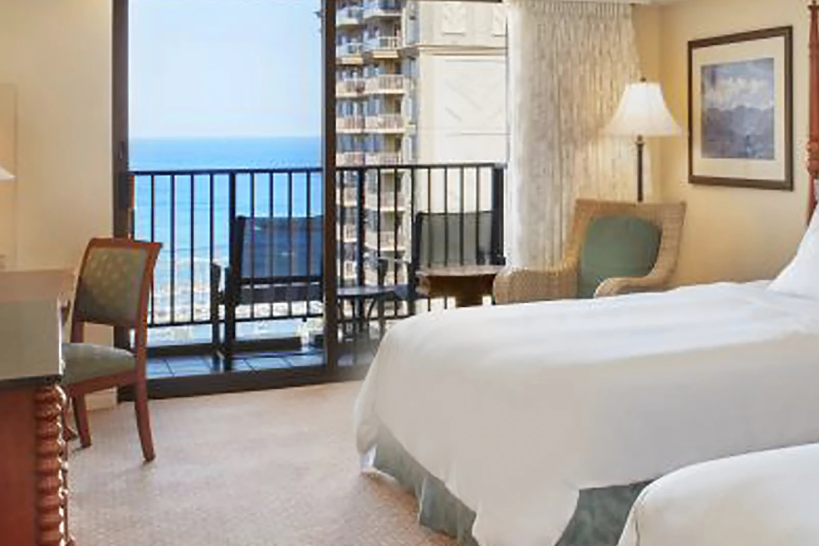 Kalia Tower Ocean View room with two double beds