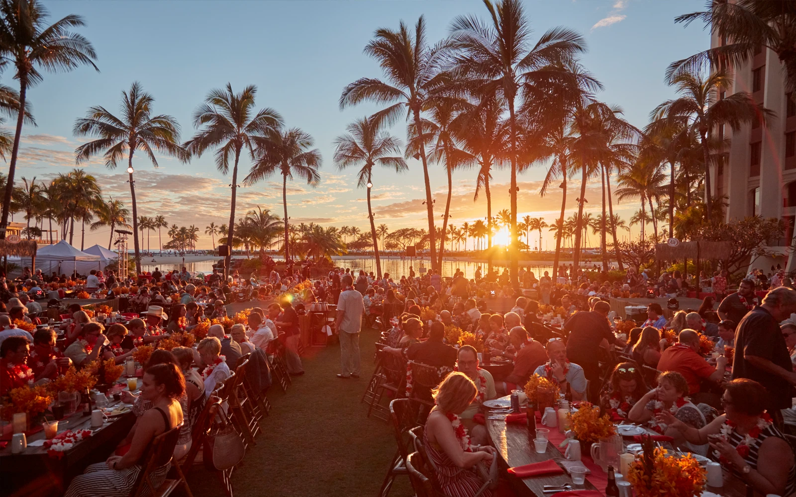 An outdoor event at the Hilton Hawaiian Village