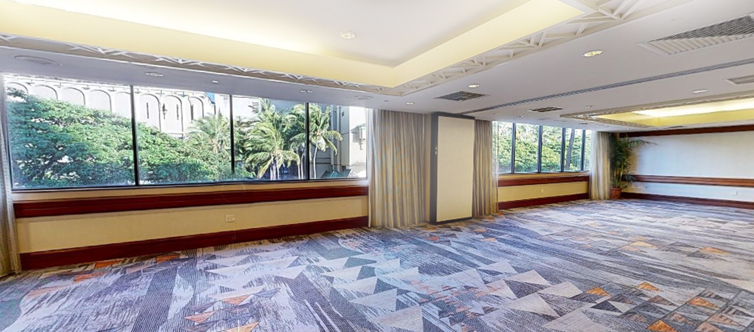 The Iolani Suite of meeting rooms. This photo shows just a portion of the long meeting room which can be broken out into 7 sections.