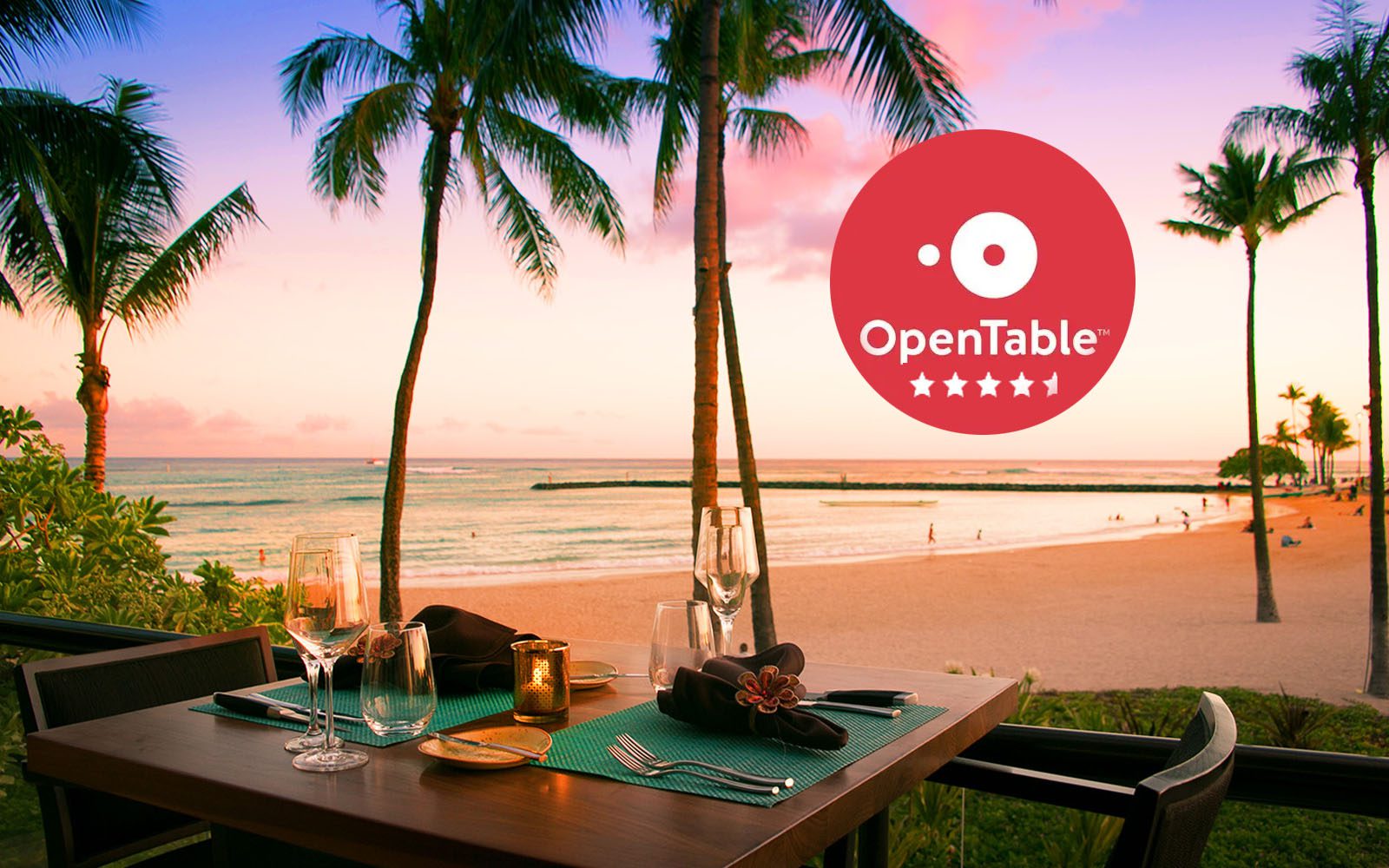 Bali Oceanfront table with OpenTable Icon displaying 4.5 stars